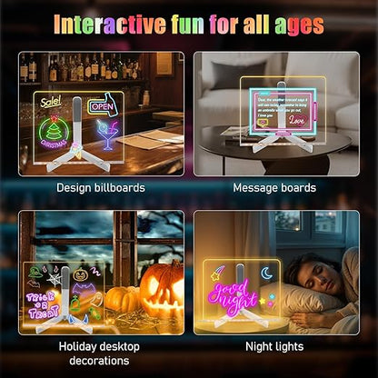 LED Colourful Glow Drawing Board | Kids Art Board UAE | Neon Markers