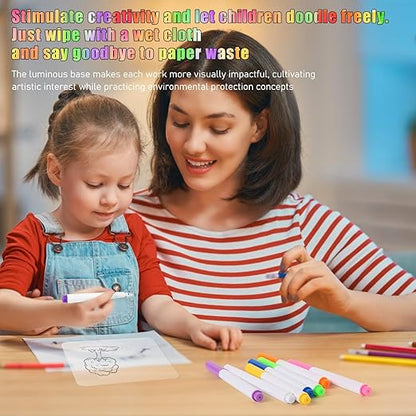 LED Colourful Glow Drawing Board | Kids Art Board UAE | Neon Markers