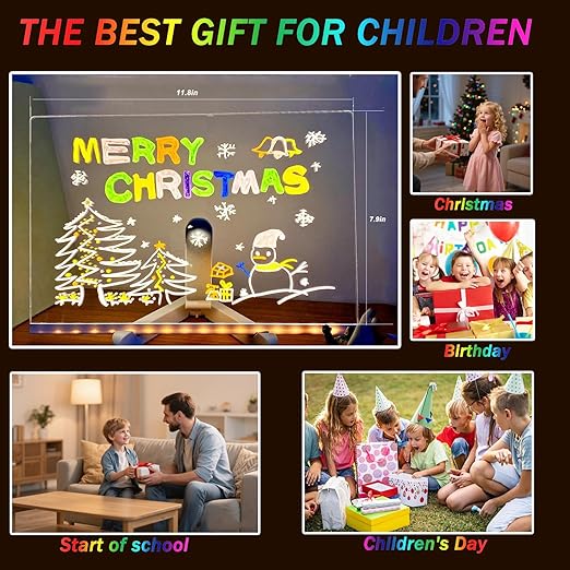 LED Colourful Glow Drawing Board | Kids Art Board UAE | Neon Markers