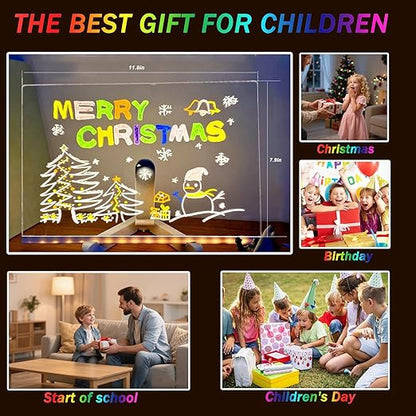 LED Colourful Glow Drawing Board | Kids Art Board UAE | Neon Markers
