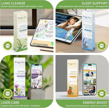 Pack of 4 Herbal Diffusers | Plant-Based & Portable   | Nicotine-Free Natural Herbal Aroma Sticks